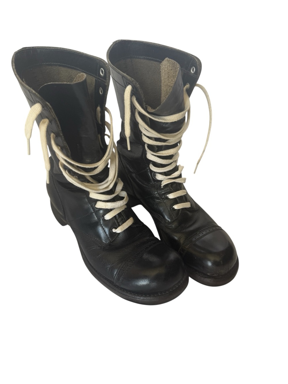 Vintage black leather boots paratrooper military Army jump boot Corcoran